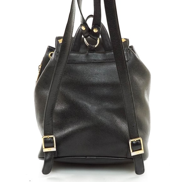 Auth Mcm Back Pack Bag Black Leather #27007M12 main image 8